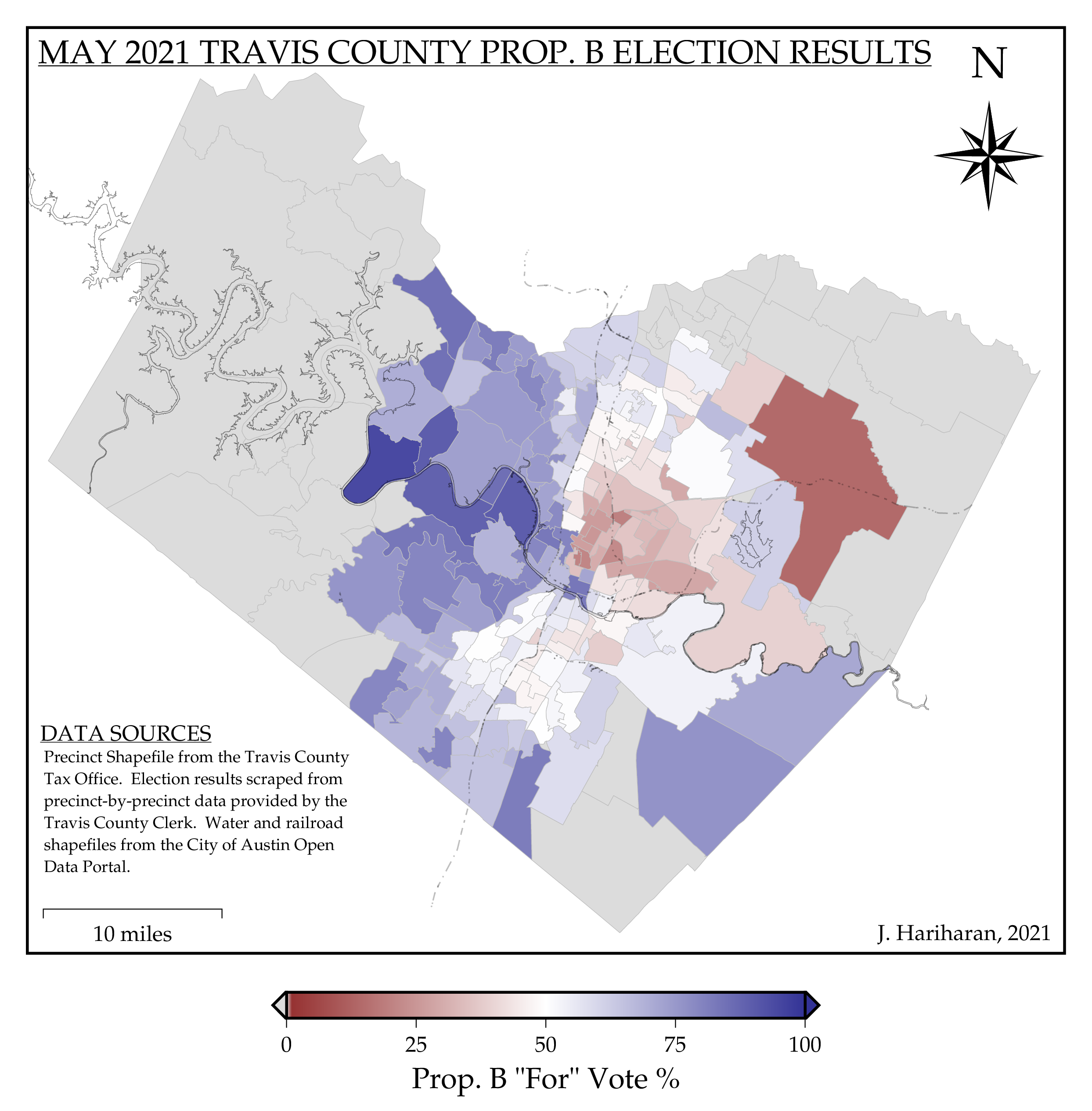 Austin Prop. B Election Map Jayaram Hariharan