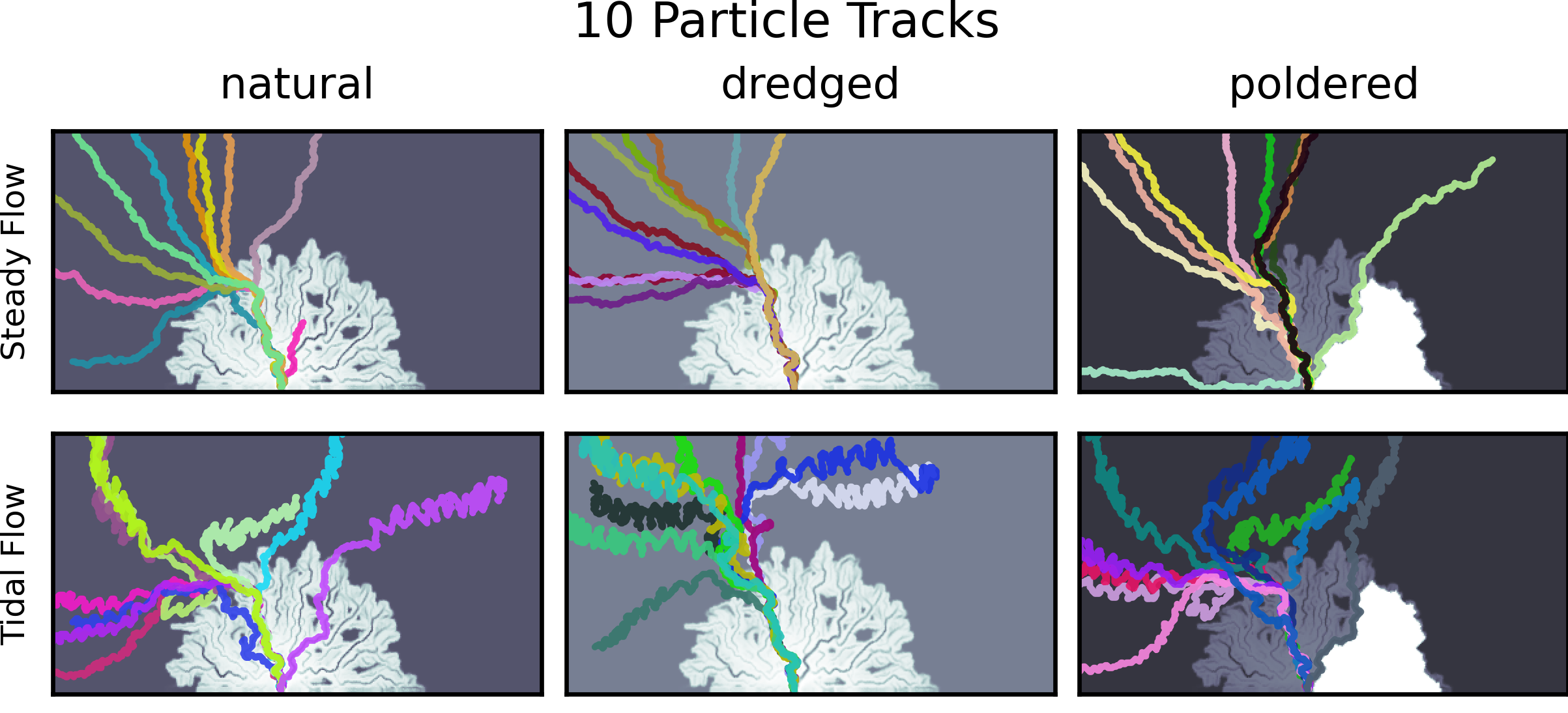 Example particle tracks